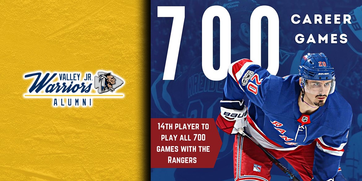 Kreider Plays in 700th Career NHL Game